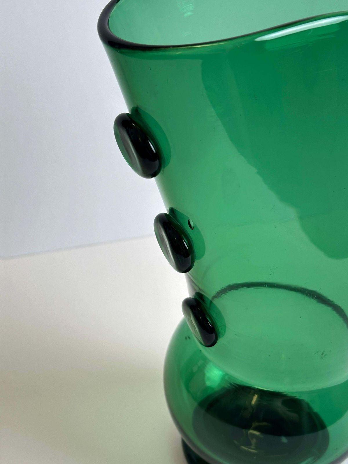 Mid Century Green Blown Glass Vase, Empoli, Italy, 1960s photo Home Decor