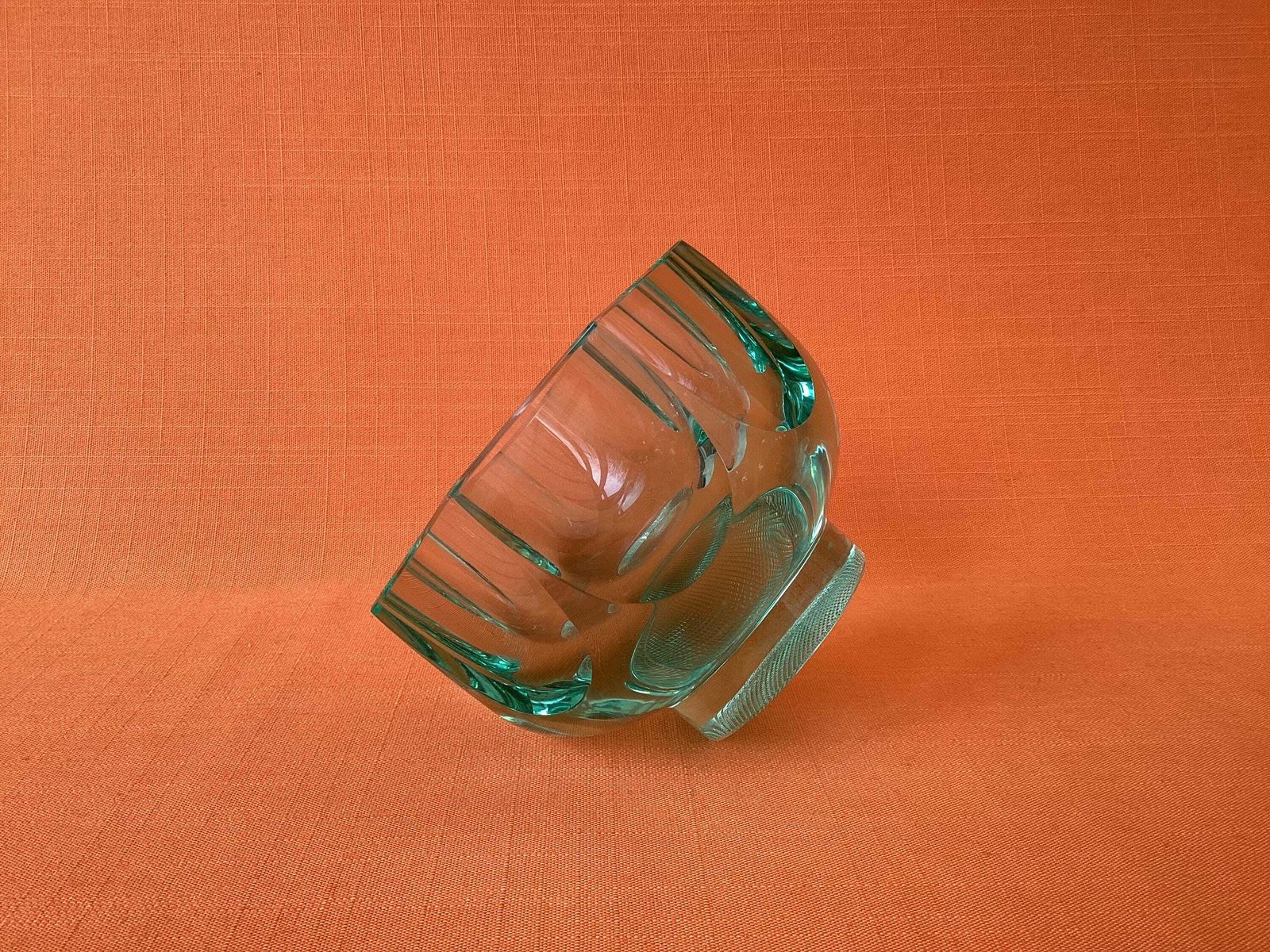 Rare Moser Emerald Green Glass Bowl, 1970 Adolf Matura Design, Production No. 2161 photo furniture