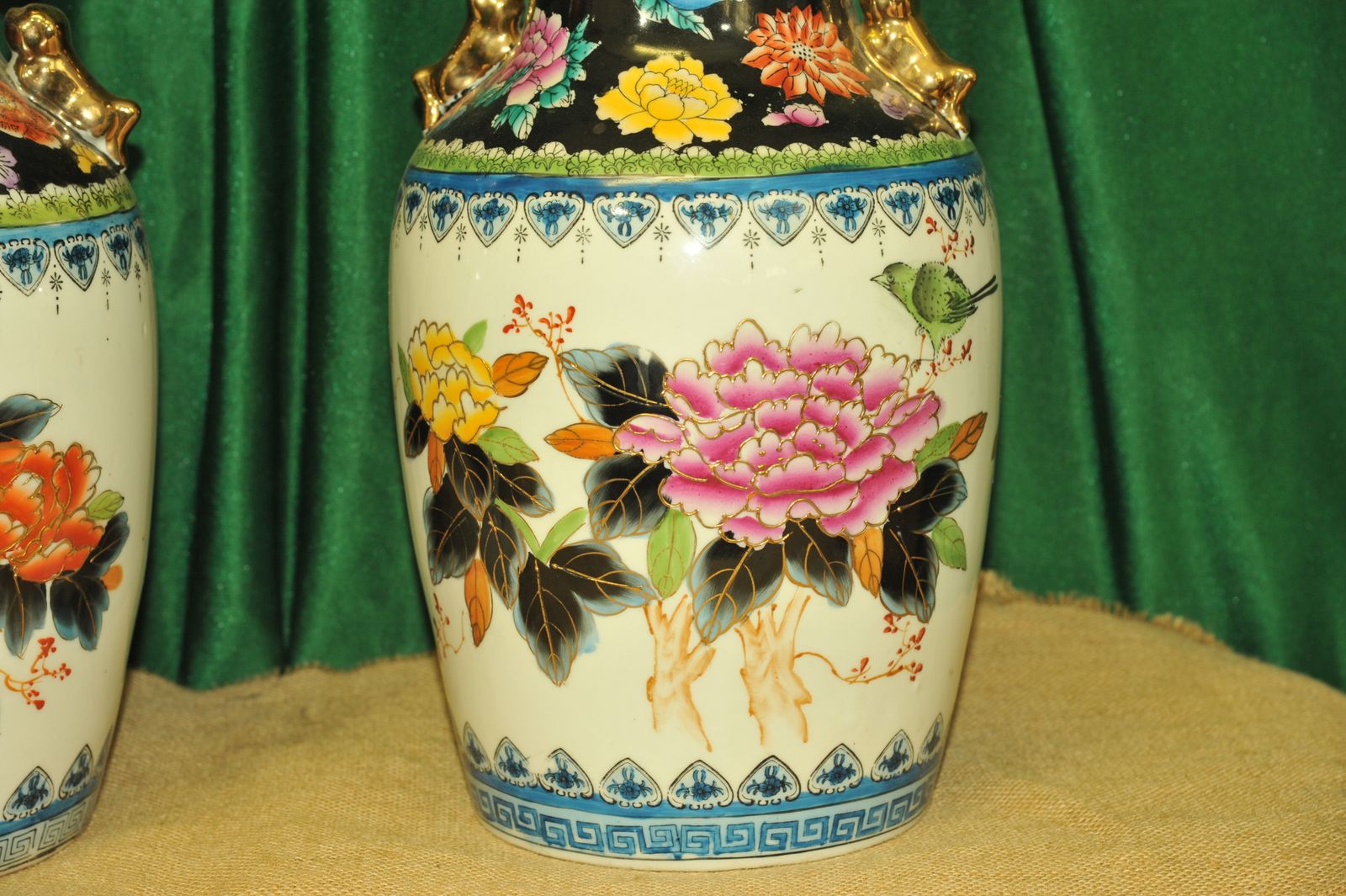 A Pair Of Vintage Chinese Foo Dog Vases photo Home Decor