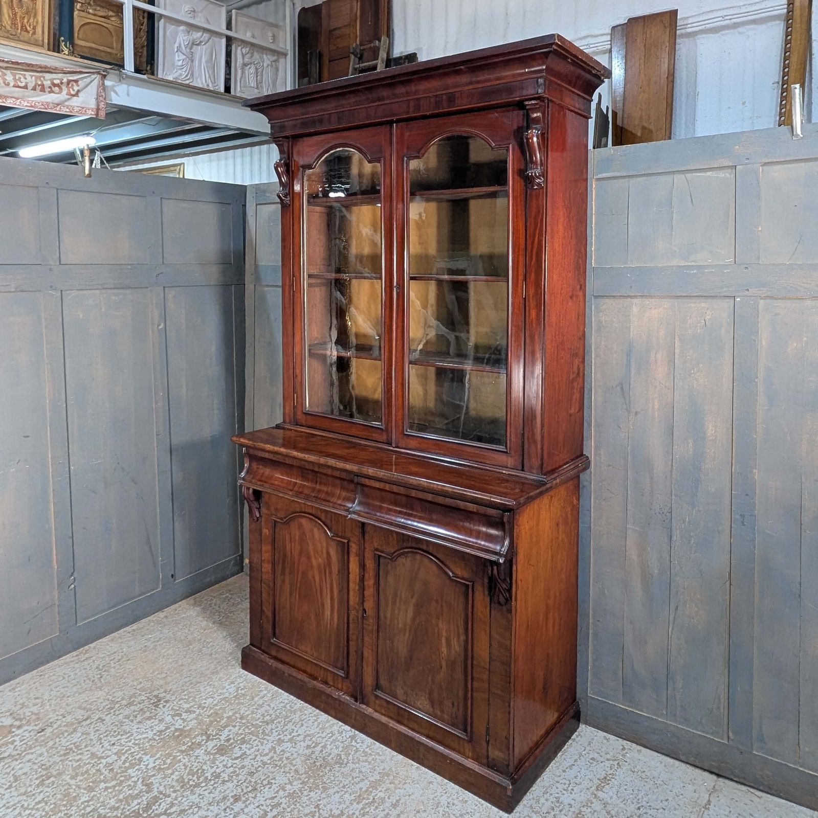 Fine Mahogany Victorian Chiffonier Bookcase With Detailing photo furniture