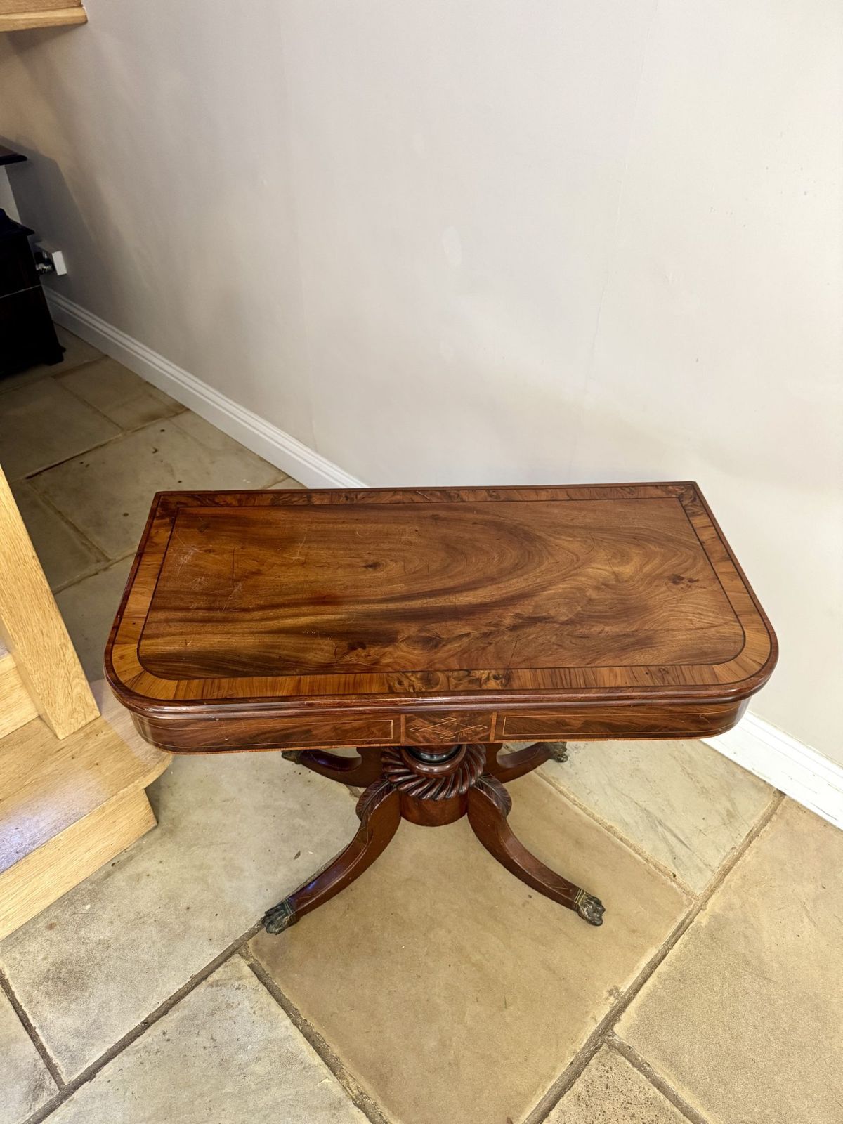 Wonderful Antique Regency Quality Mahogany Inlaid Tea Table photo 1850.0