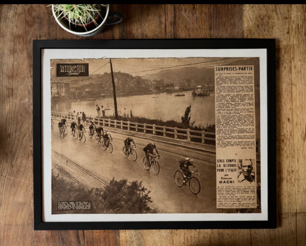 Vintage Tour De France Cycling Print 1949 Porte De Saint Sebastien
