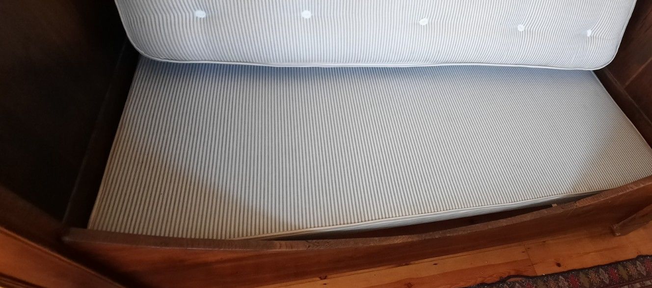Furniture Antique French Oak Lit Bateau Super Single Size Bed Mattress And Bedbase photo
