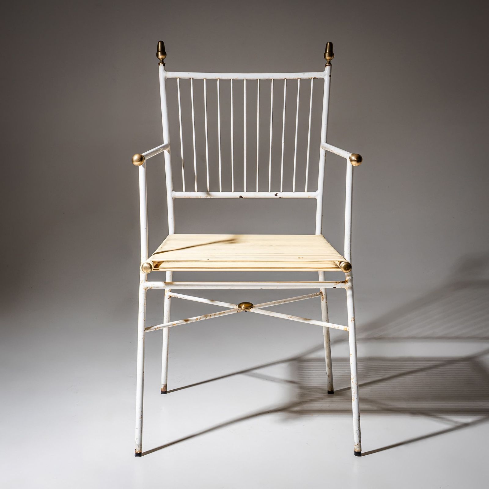 White Lacquered Armchair, Italy, Mid 20th Century photo for sale
