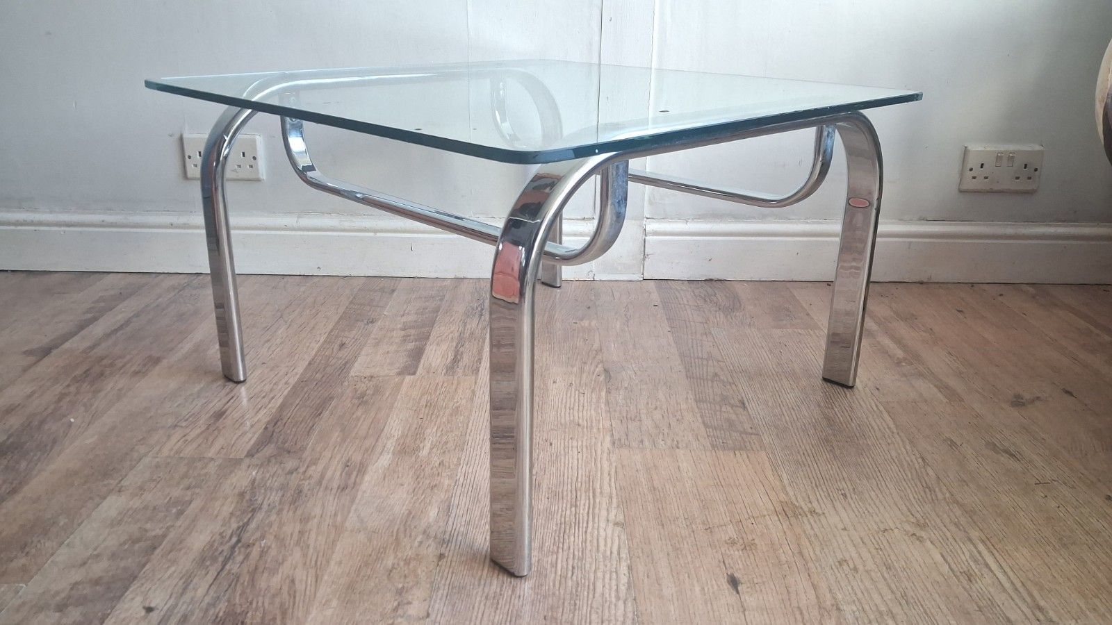 1980's Italian Chrome And Glass  Mid Century Coffee/Drinks Table photo for sale