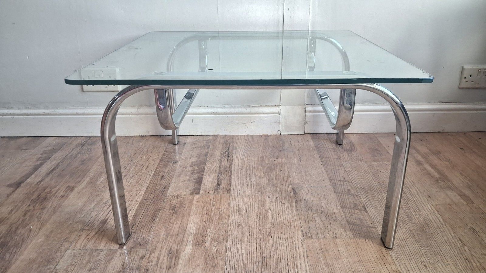 1980's Italian Chrome And Glass  Mid Century Coffee/Drinks Table photo 235.0
