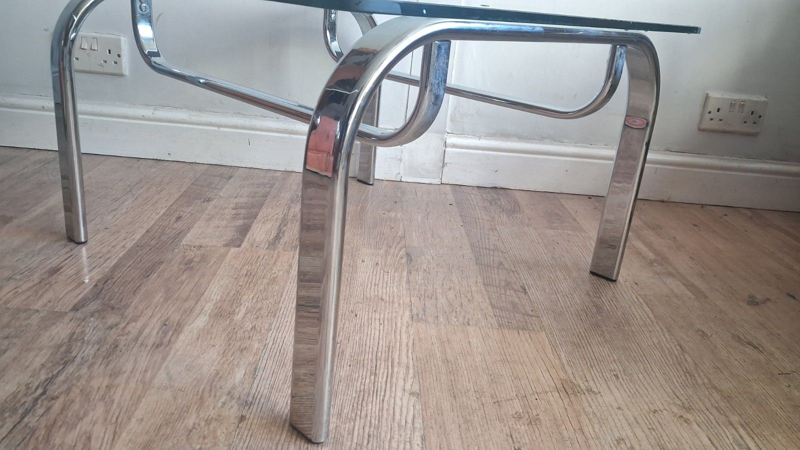 1980's Italian Chrome And Glass  Mid Century Coffee/Drinks Table photo buy