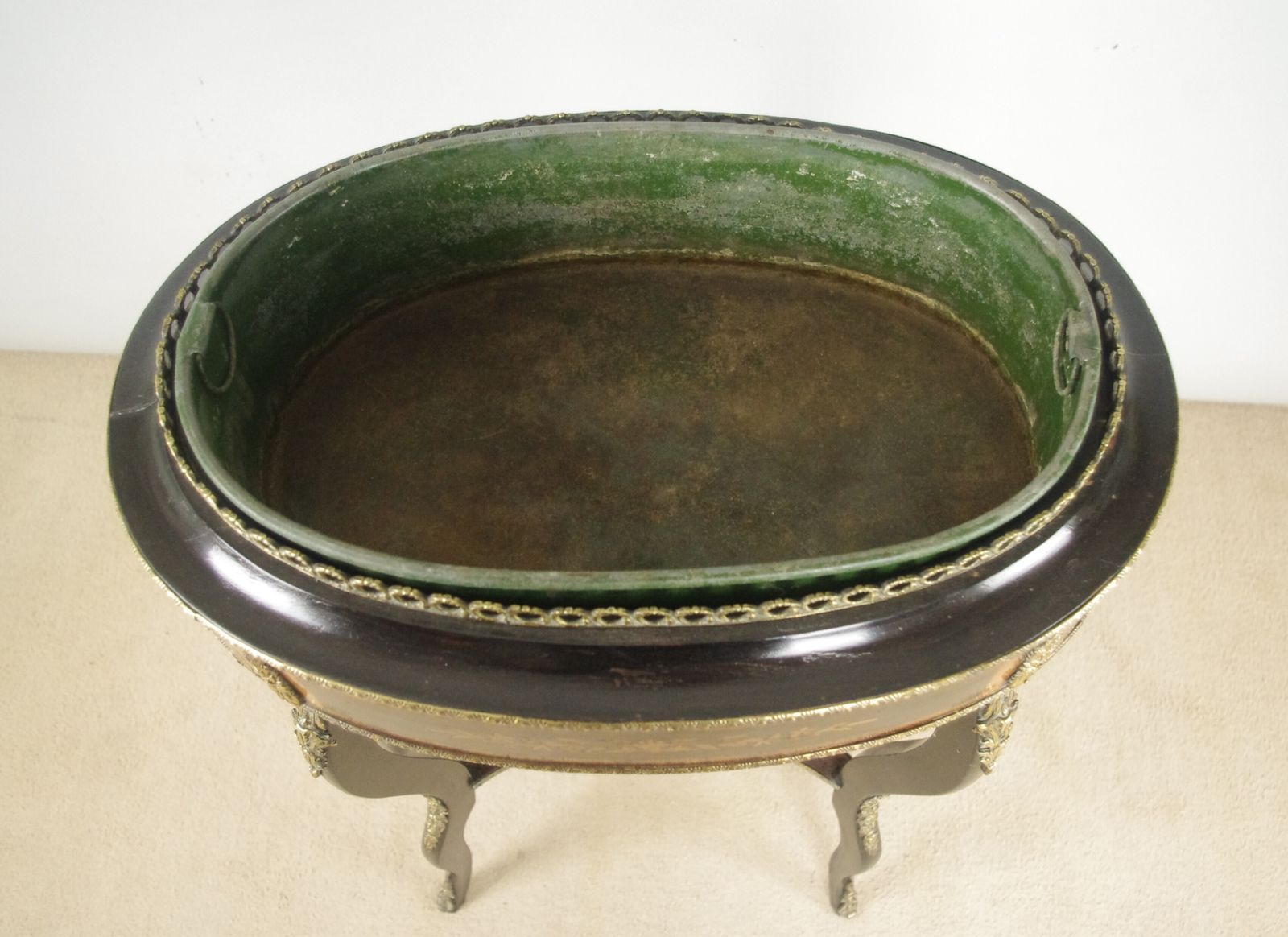 Home Decor 19th Century French Ebonised Jardiniere Table With Gilt Metal Mounts photo