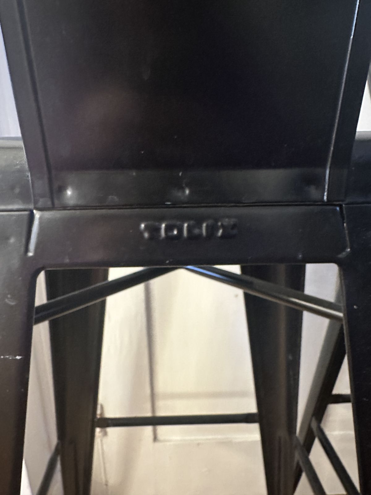 2 Genuine Tolix Metal Stools Matt Black High Counter 80cm Hardly Used Paid £733 photo Furniture