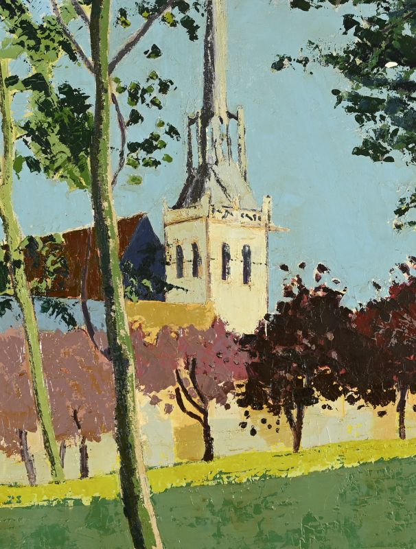 Spring Under The Park, 1980s, Oil On Canvas photo furniture