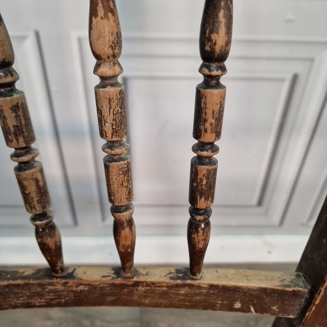 photo for sale Antique Spindle Back Chair Wooden Bedroom Occasional Seat Victorian Edwardian