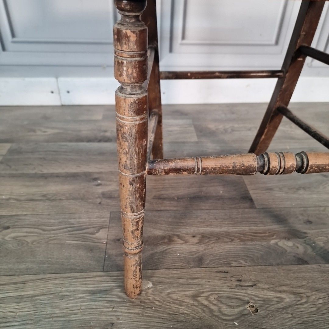 72.0 Antique Spindle Back Chair Wooden Bedroom Occasional Seat Victorian Edwardian photo