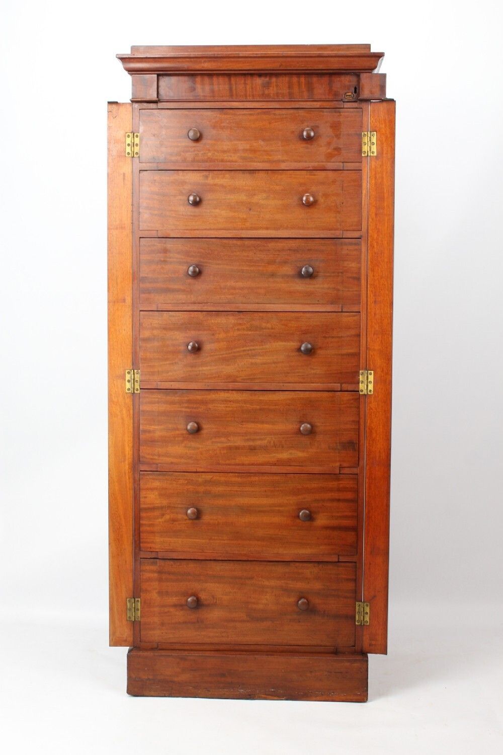 Tall Victorian Mahogany Wellington Chest With Secret Lock photo furniture