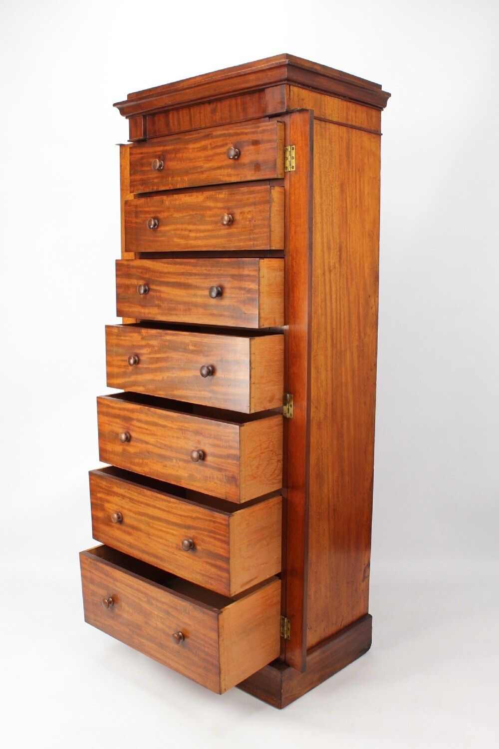 Tall Victorian Mahogany Wellington Chest With Secret Lock photo for sale