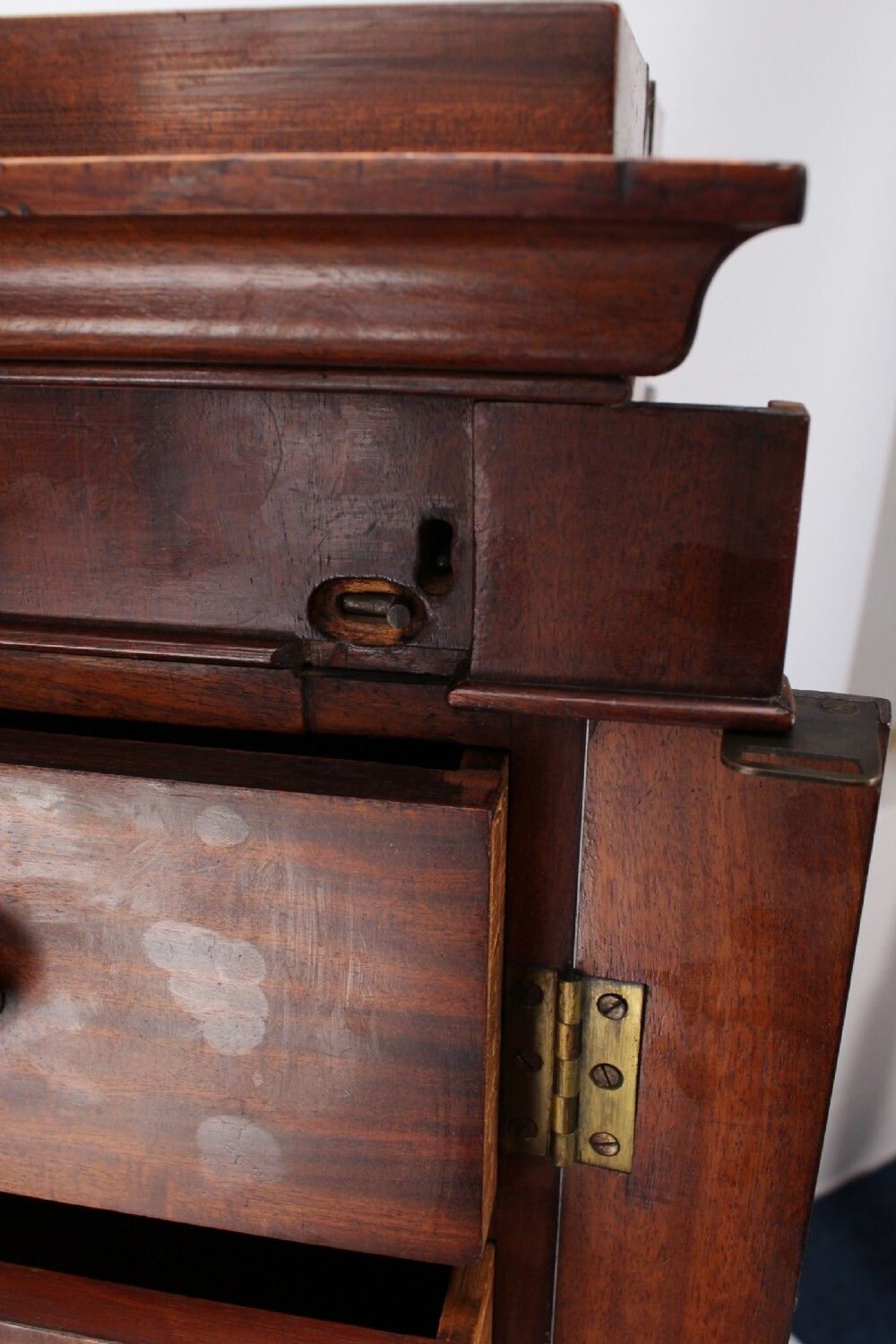1195.0 Tall Victorian Mahogany Wellington Chest With Secret Lock photo