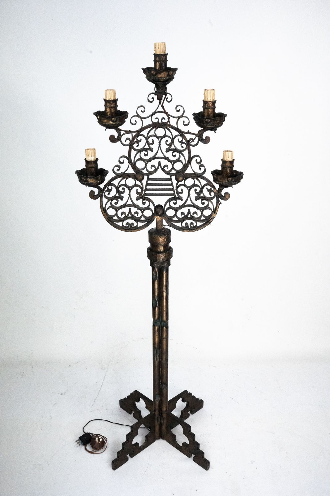 Rare Italian Brutalist Floor Lamp By Longobard. Italy 1970s photo for sale