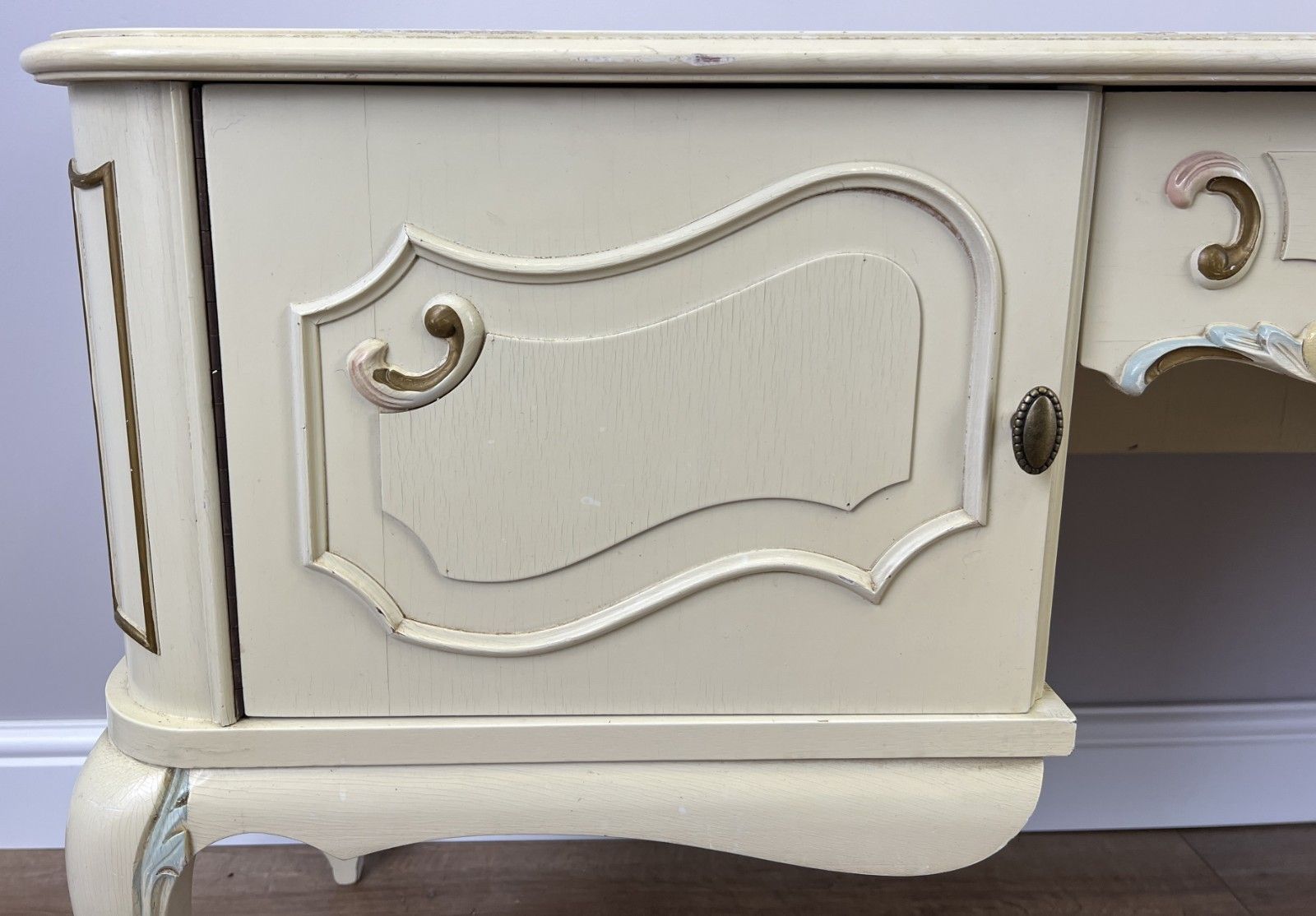 Sideboard Vintage French Shabby Chic Louis Style Carved Storage Cabinet Lot 4835 photo vinterior