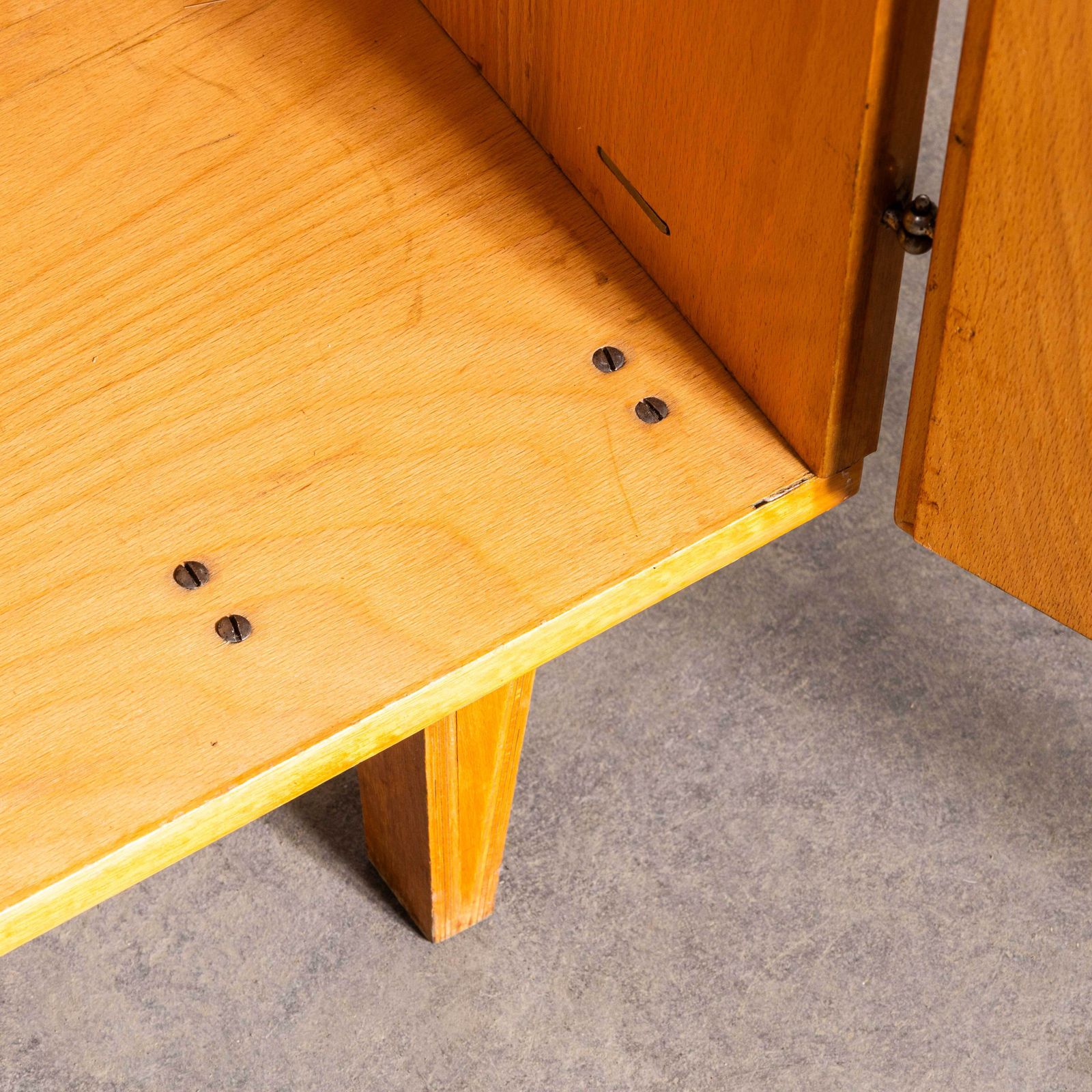 1960's Blonde Birch Mid Century Wardrobe photo Furniture