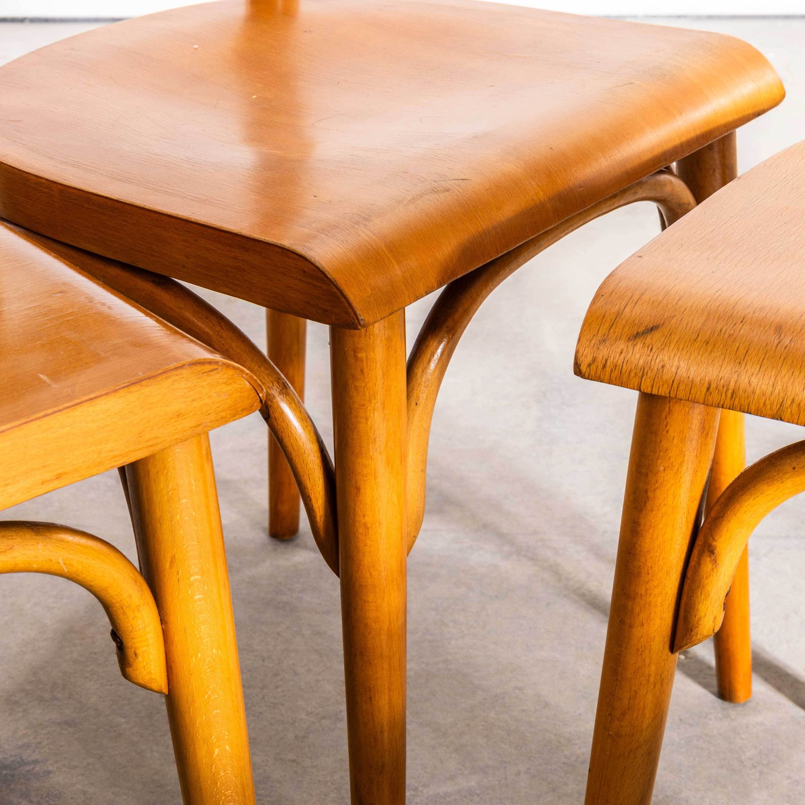 photo for sale 1960’s Honey Glossed Shield Back Dining Chairs – Set Of Four