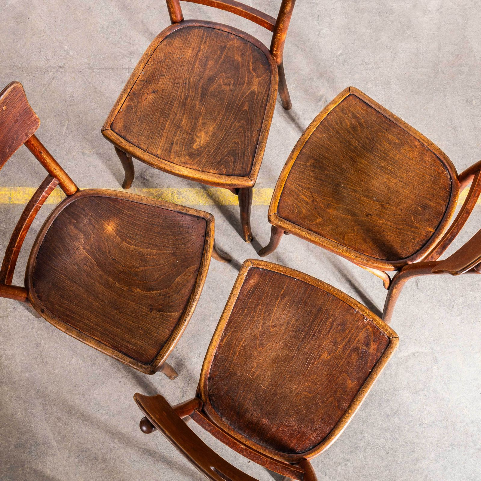 photo for sale 1940's Exceptional Early Bentwood Theatre Chairs   Set Of Four