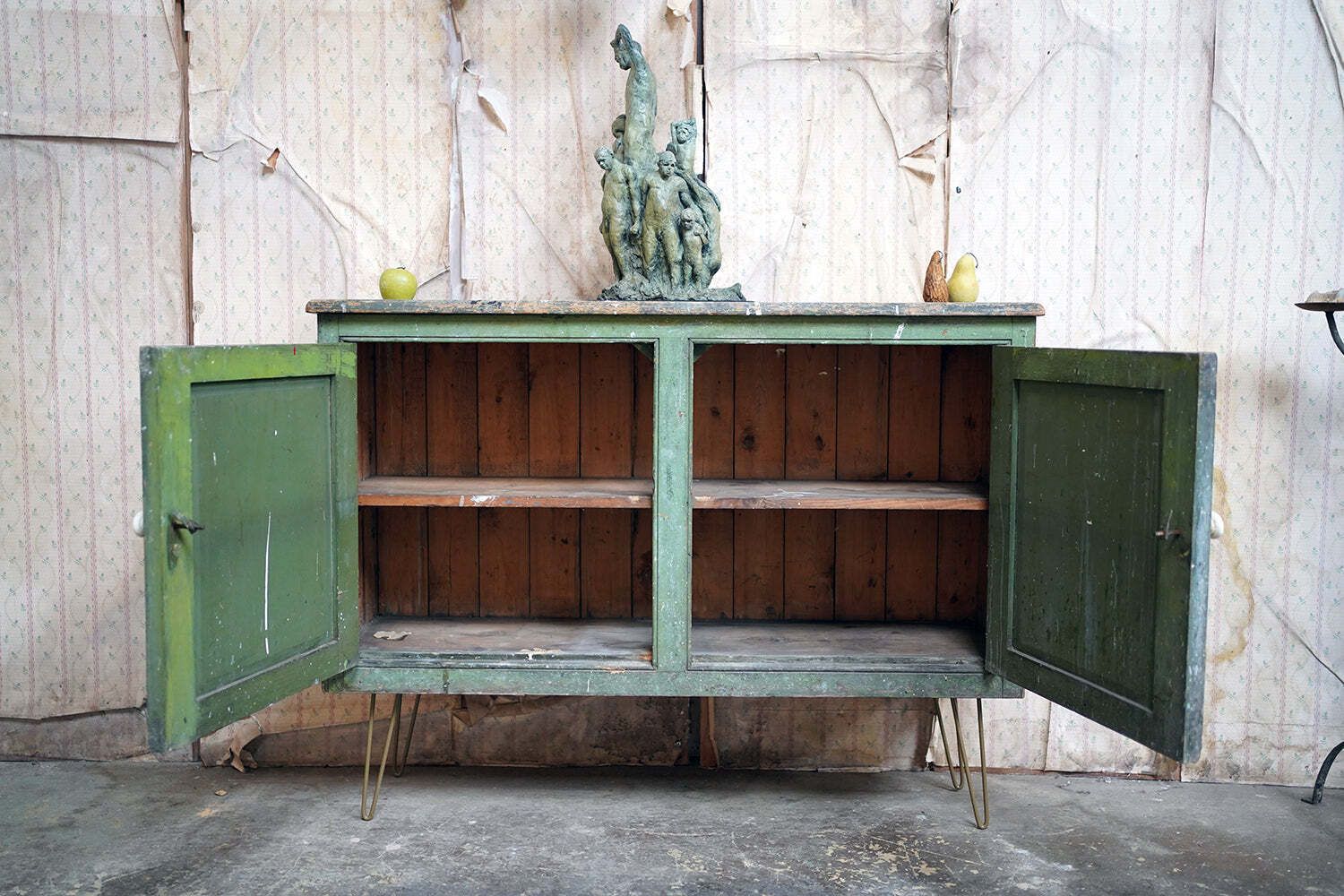 1375.0 A Mid Victorian Painted Pine Sideboard C.1860 photo