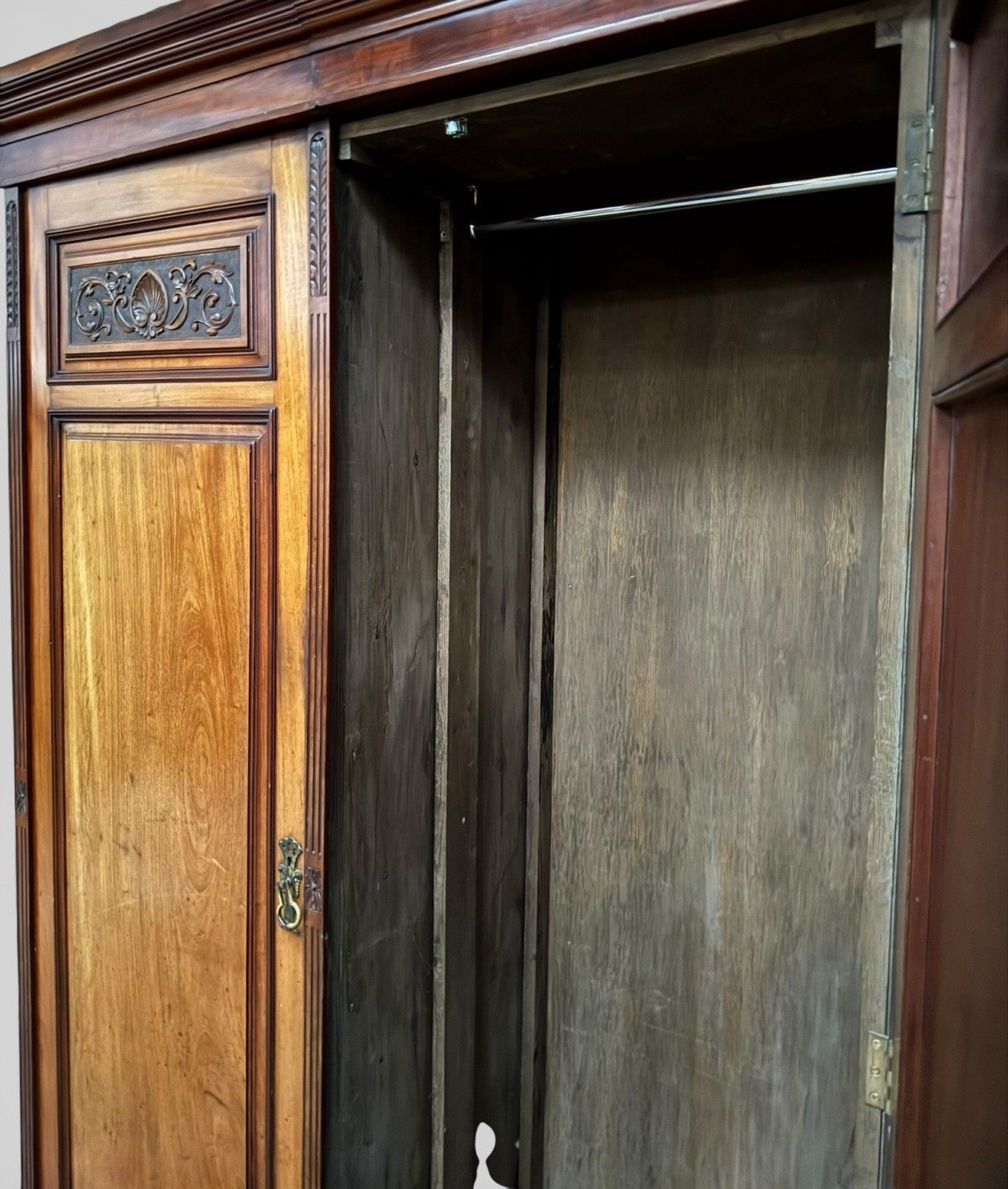 Antique Flame Mahogany Wardrobe Blind Door Carved C1890s Superior Quality photo Furniture