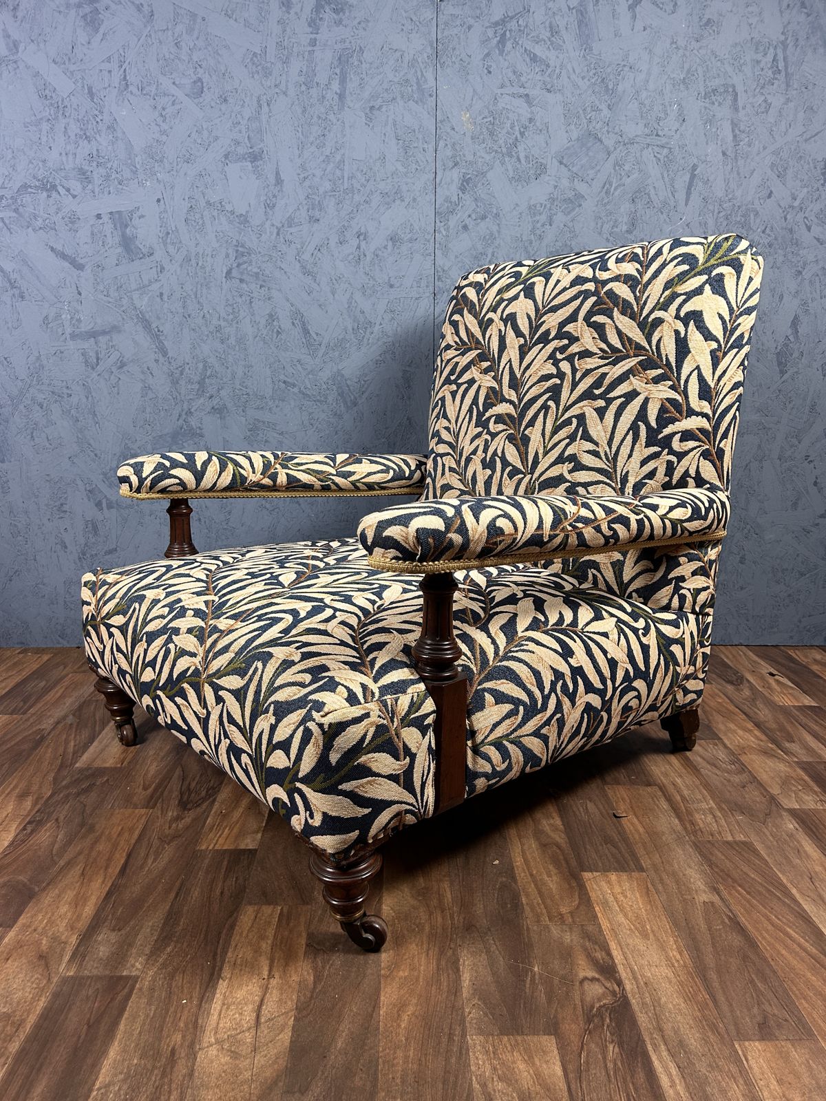 A 19th Century Open Armchair In Manner Of Howard & Sons In William Morris Fabric photo buy