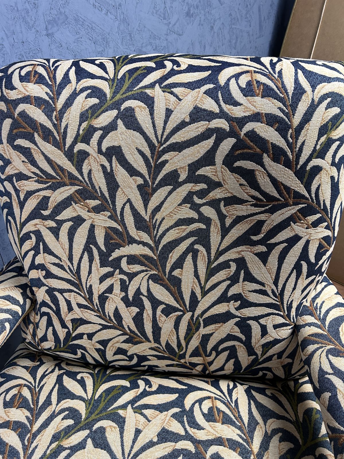 photo for sale A 19th Century Open Armchair In Manner Of Howard & Sons In William Morris Fabric