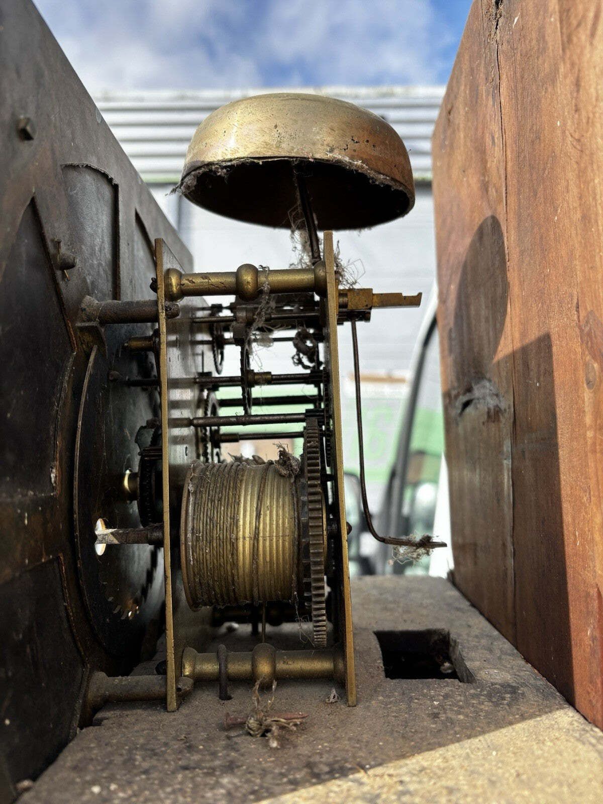 8 Day Longcase Clock, Stevenson Of Stafford. Brass Face. photo 537.0