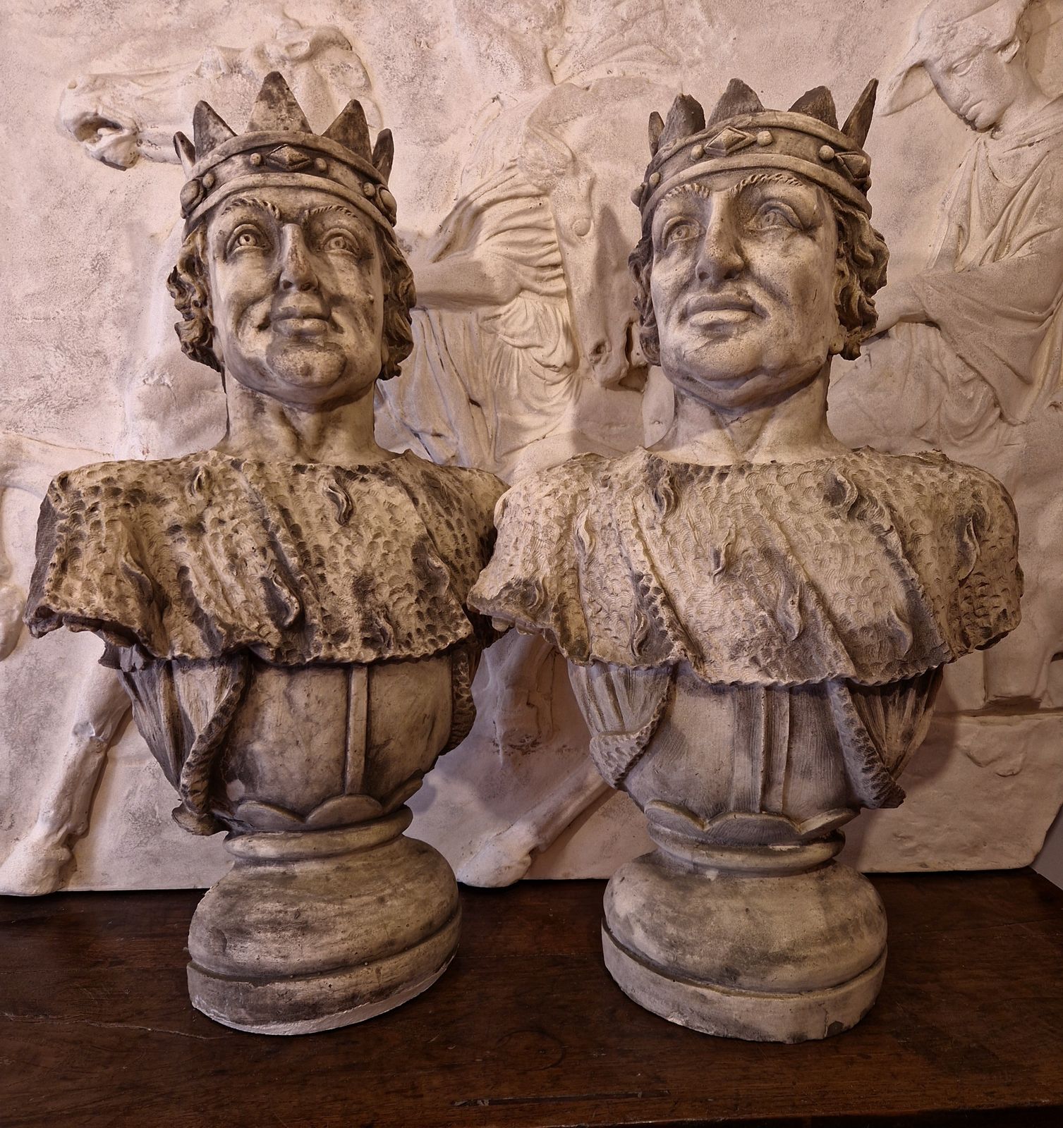 A Pair Of French Plaster Theatrical Kings