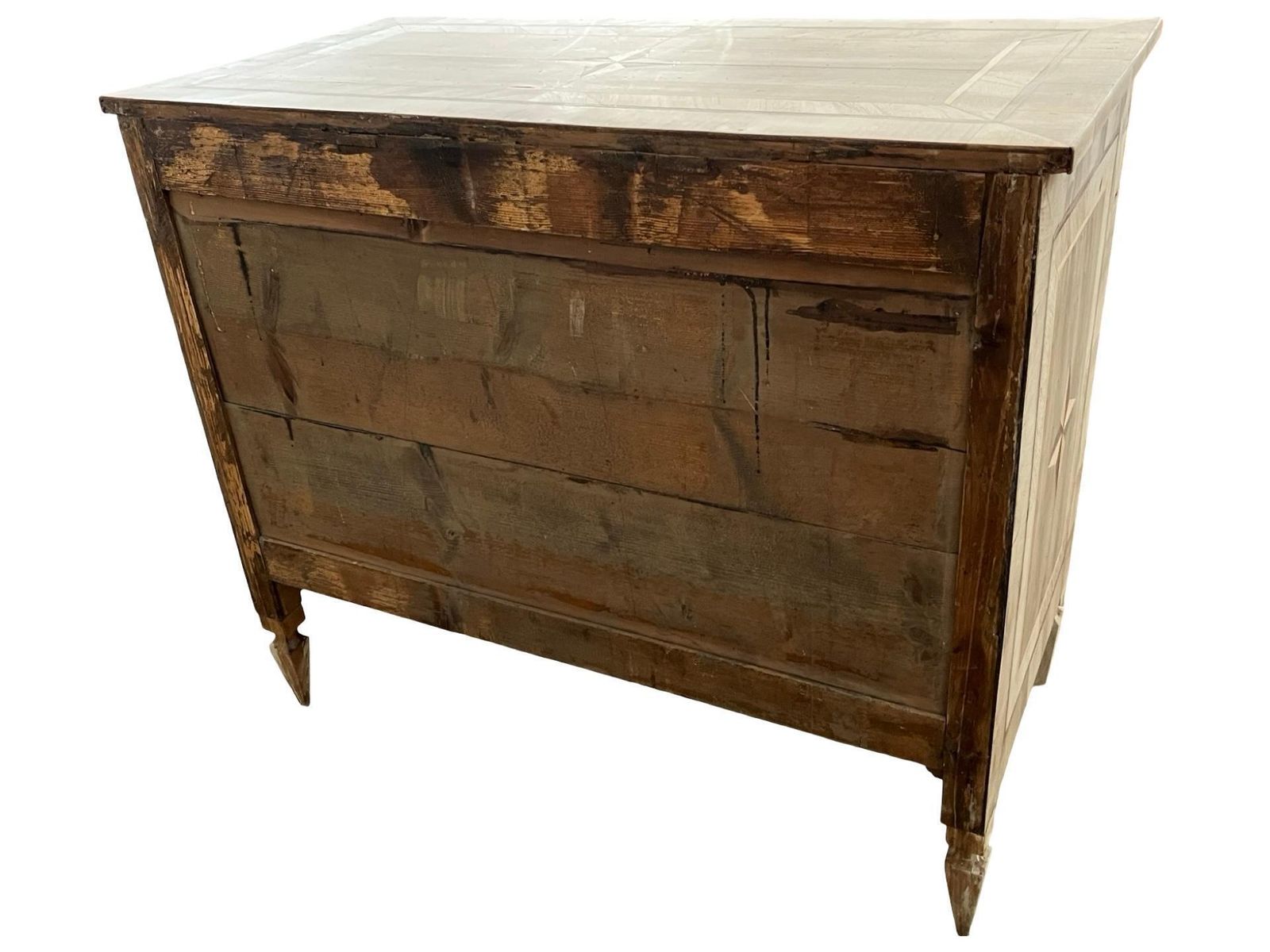 photo for sale Italian Bleached Walnut Inlaid Neoclassical Chest Of Drawers / Commode