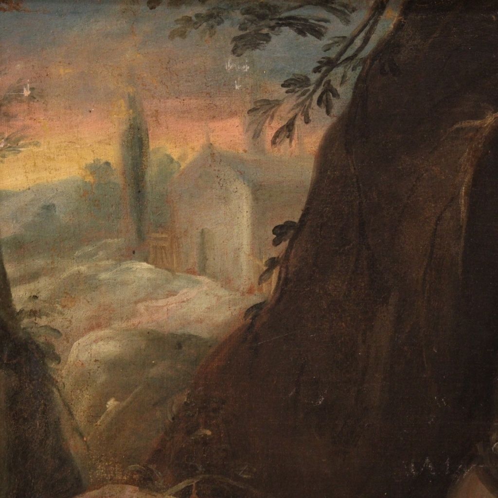 Antique Religious Painting From The 18th Century Saint Francis photo buy