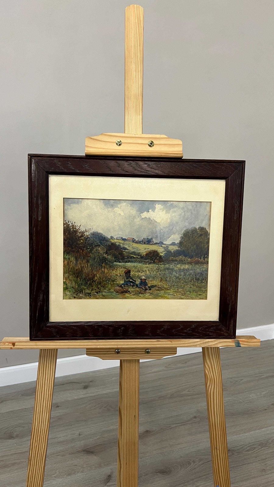 photo furniture Antique 1912 Watercolour Picture Farm In Penarth By George Frederick Harris — Signed Framed