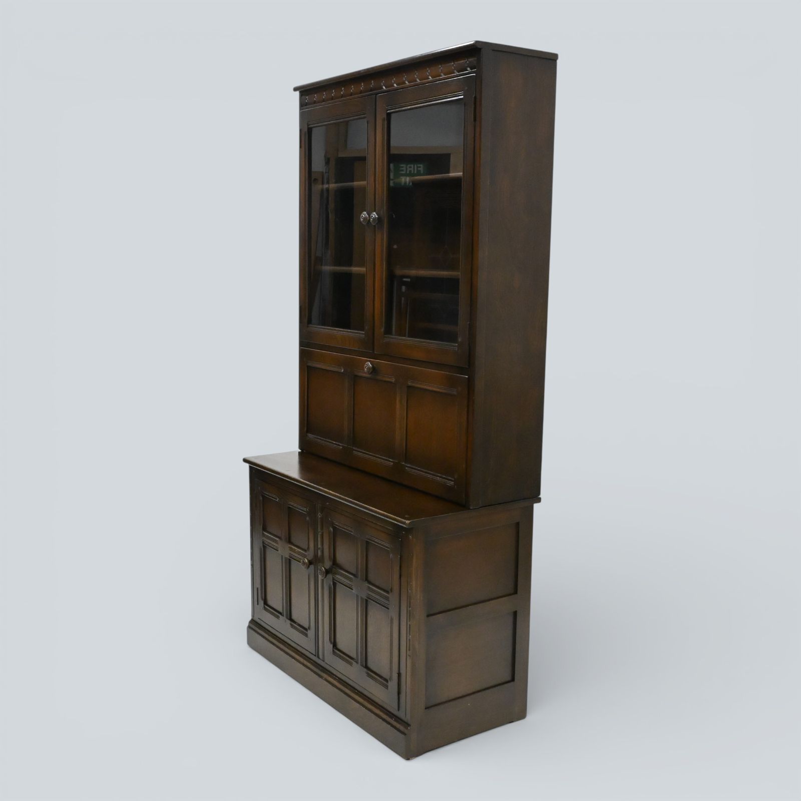 Ercol Mural Wall Unit Display/Drinks Cabinet Dark Finish Free Uk Delivery* photo furniture
