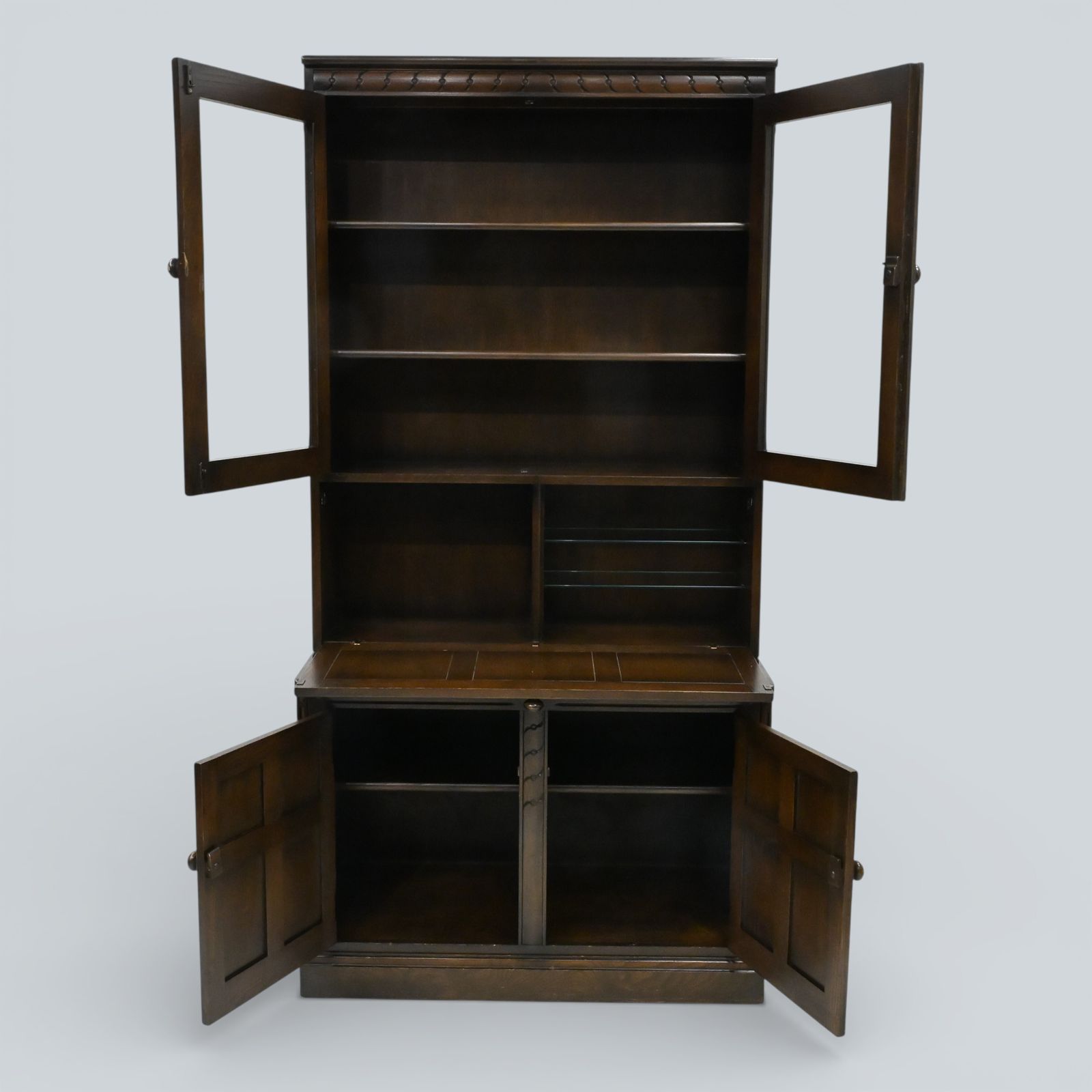 Furniture Ercol Mural Wall Unit Display/Drinks Cabinet Dark Finish Free Uk Delivery* photo
