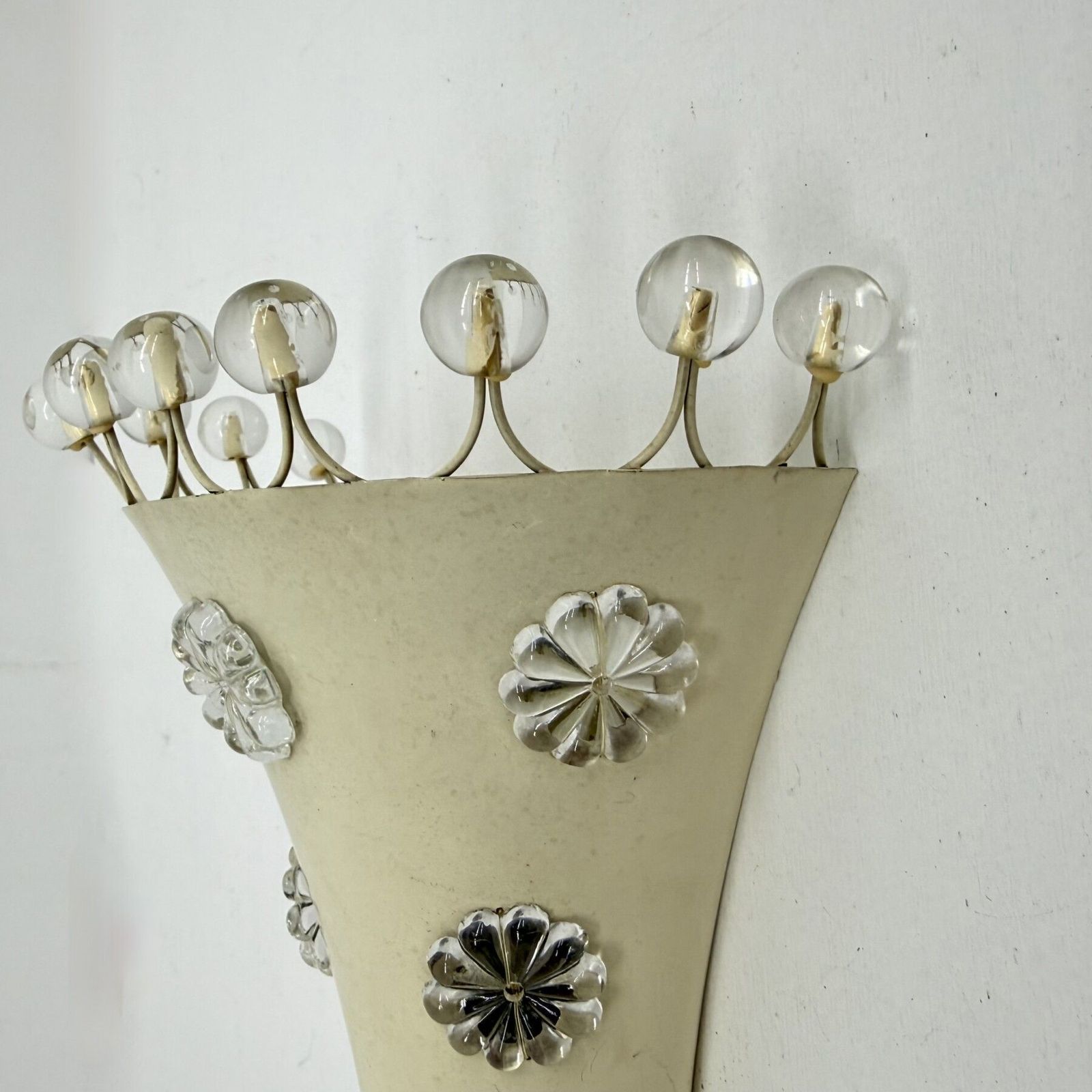 Emil Stejnar Wandlamp Met Bloemkristallen, Ca. Jaren 1950, Wenen photo buy