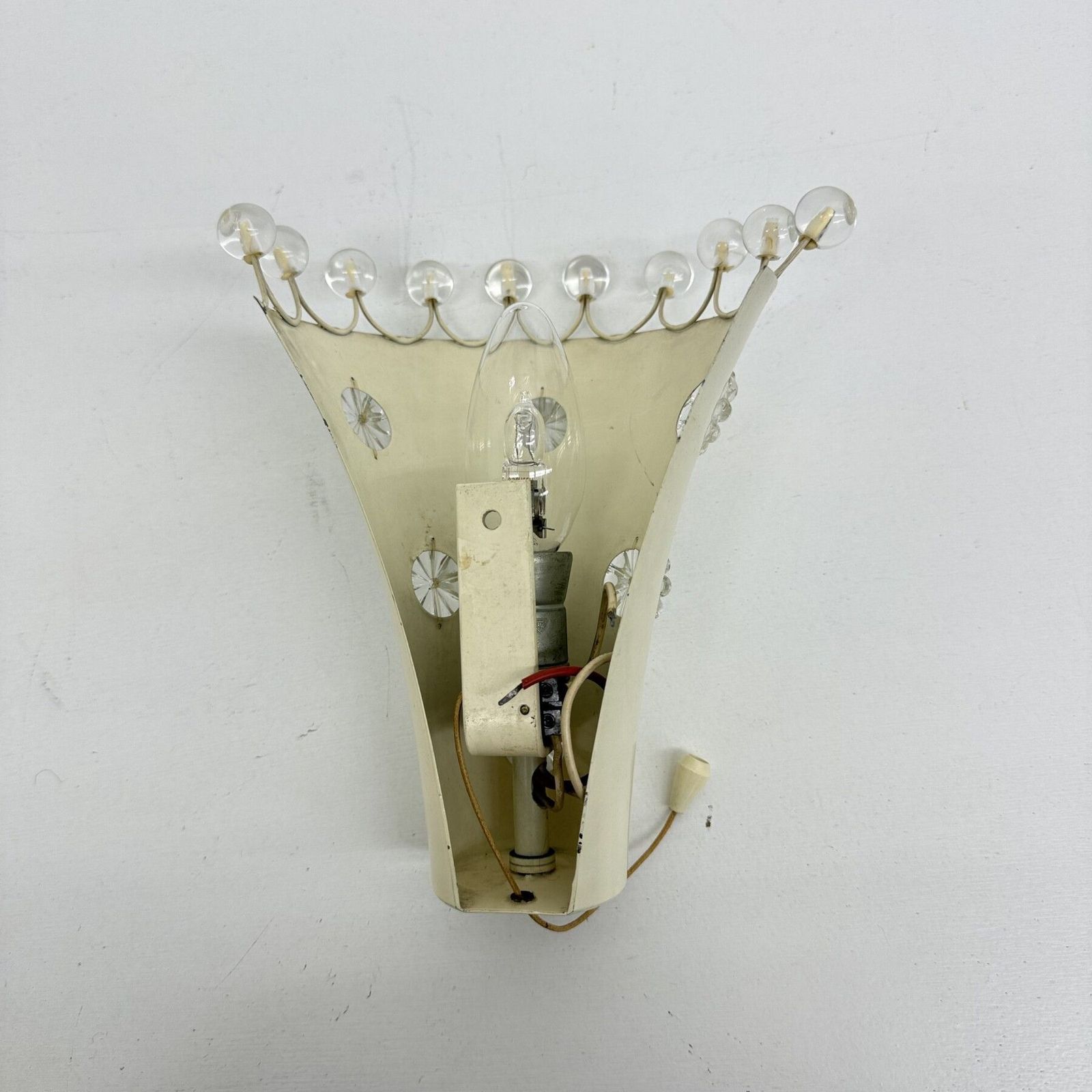 Verlichting Emil Stejnar Wandlamp Met Bloemkristallen, Ca. Jaren 1950, Wenen photo