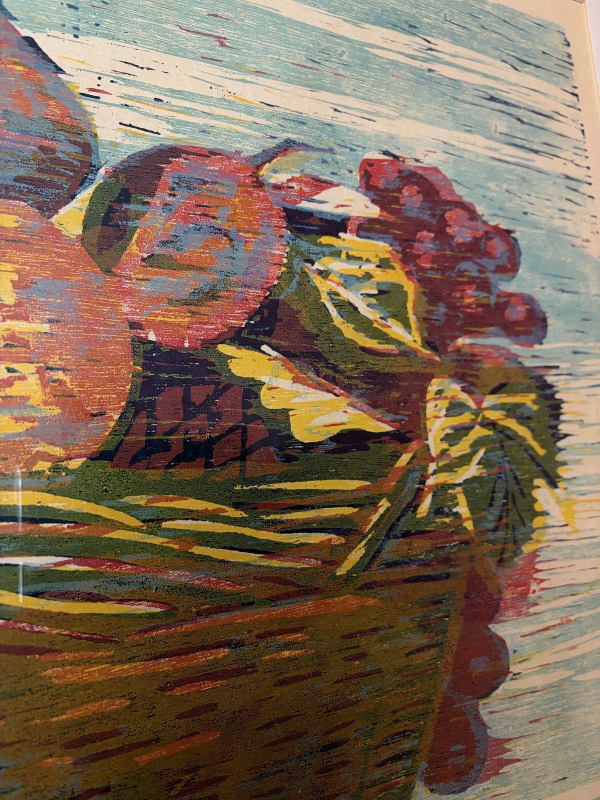 Limited Edition Woodcut Print  "Fruits Of Attica II" By Hilary Daltry Re photo for sale