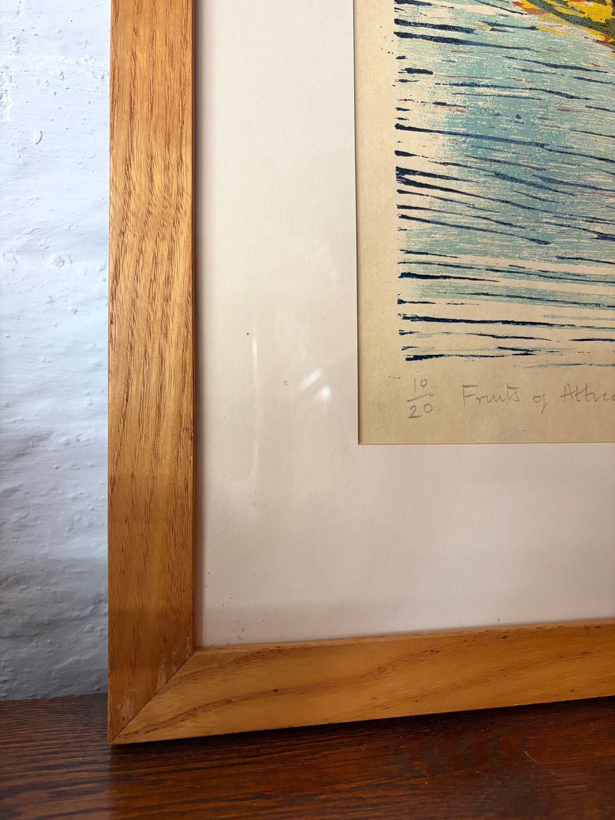 Limited Edition Woodcut Print  "Fruits Of Attica II" By Hilary Daltry Re photo 205.0