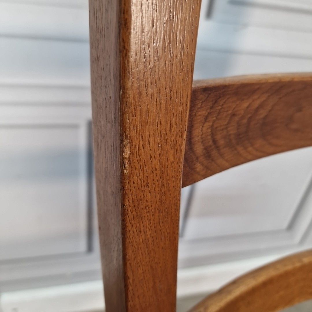 Vintage Oak Dining Chair Solid Wood Ladder Back Mid Century Desk Hall Seat photo vintage