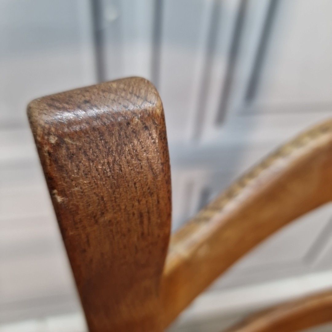 photo furniture Vintage Oak Dining Chair Solid Wood Ladder Back Mid Century Desk Hall Seat