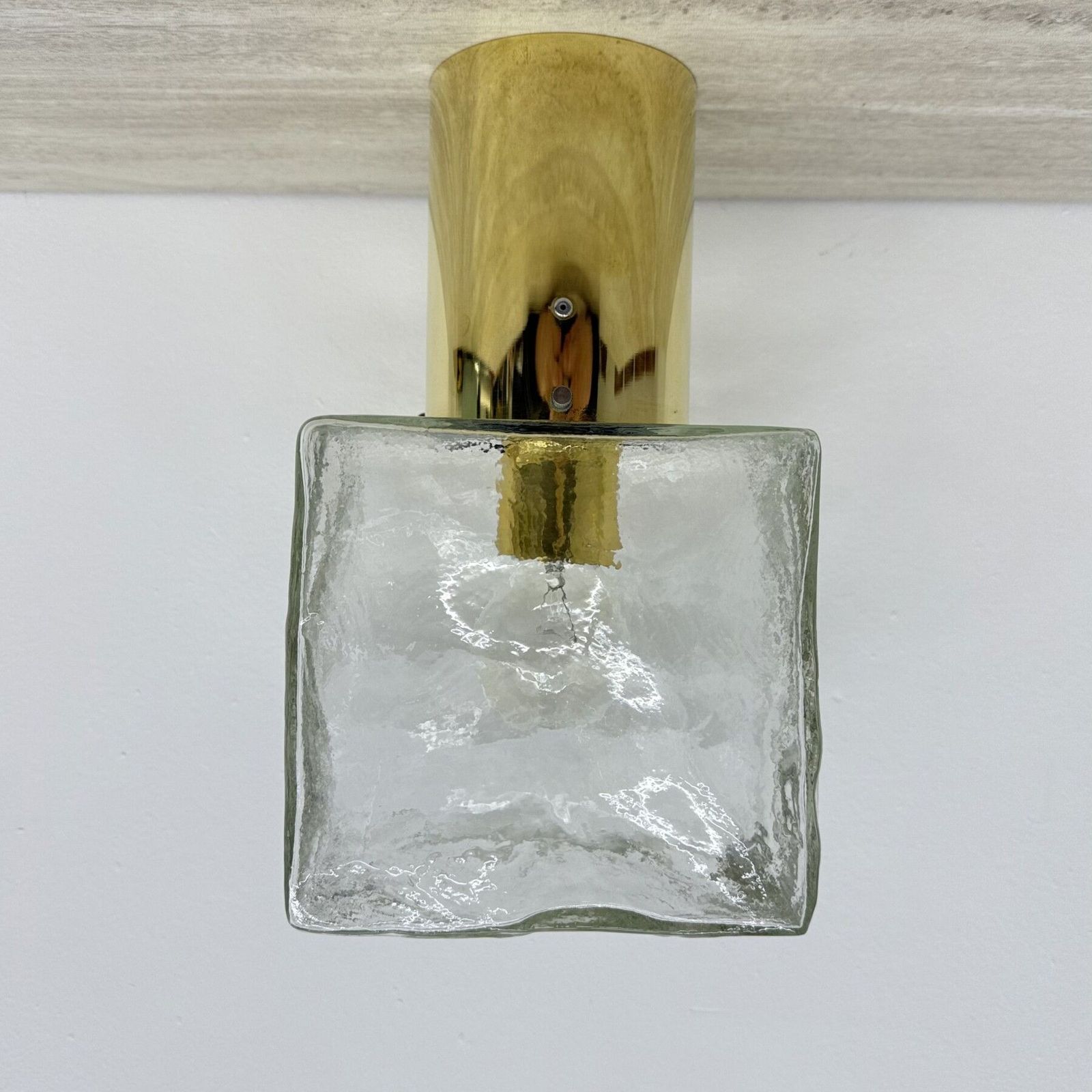 J.T. Kalmar Plafondlamp Van Matglas En Messing, Jaren 1970 photo vinterior