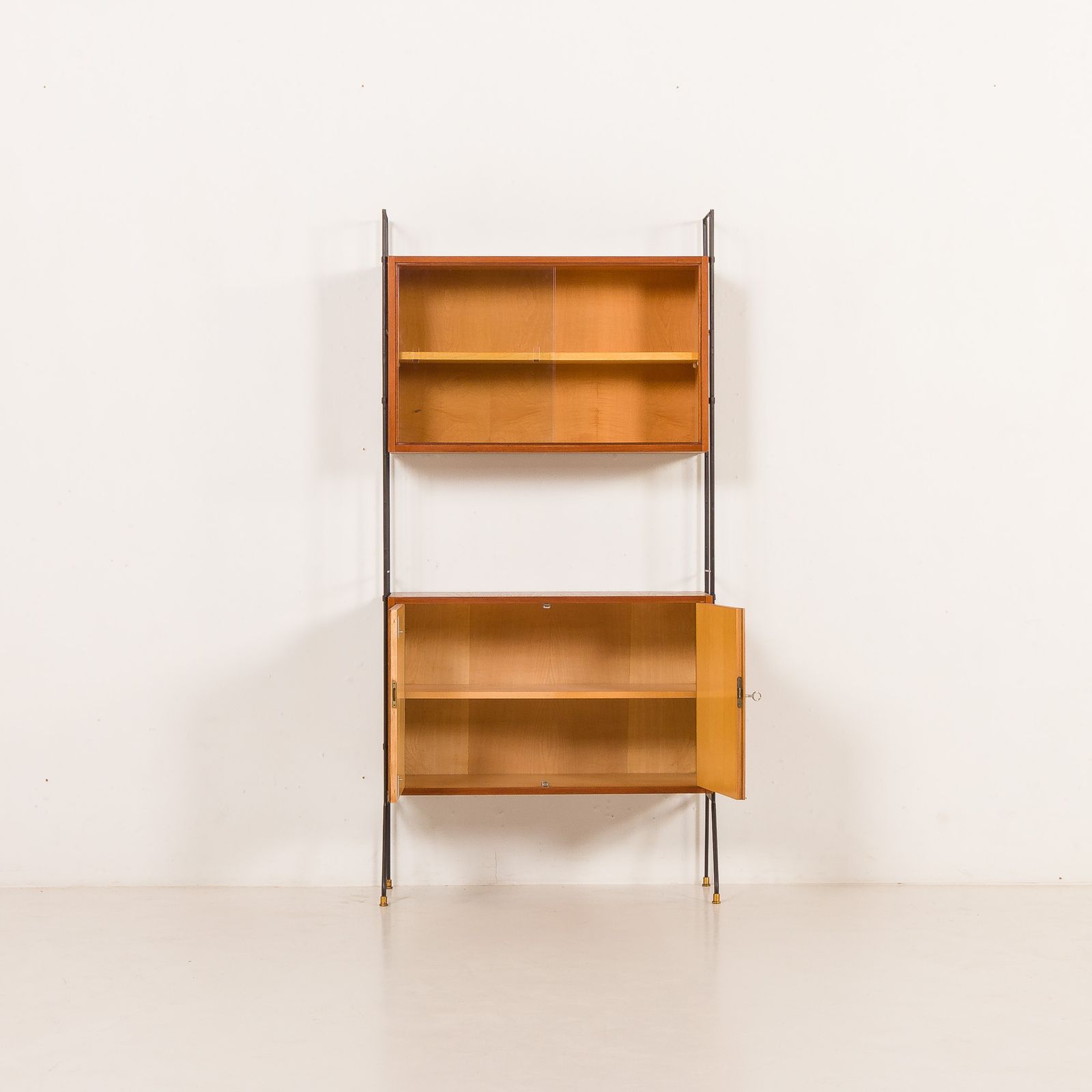 Italian Mid Century Free Standing Wall Unit With A Display Cabinet, 1960s photo furniture