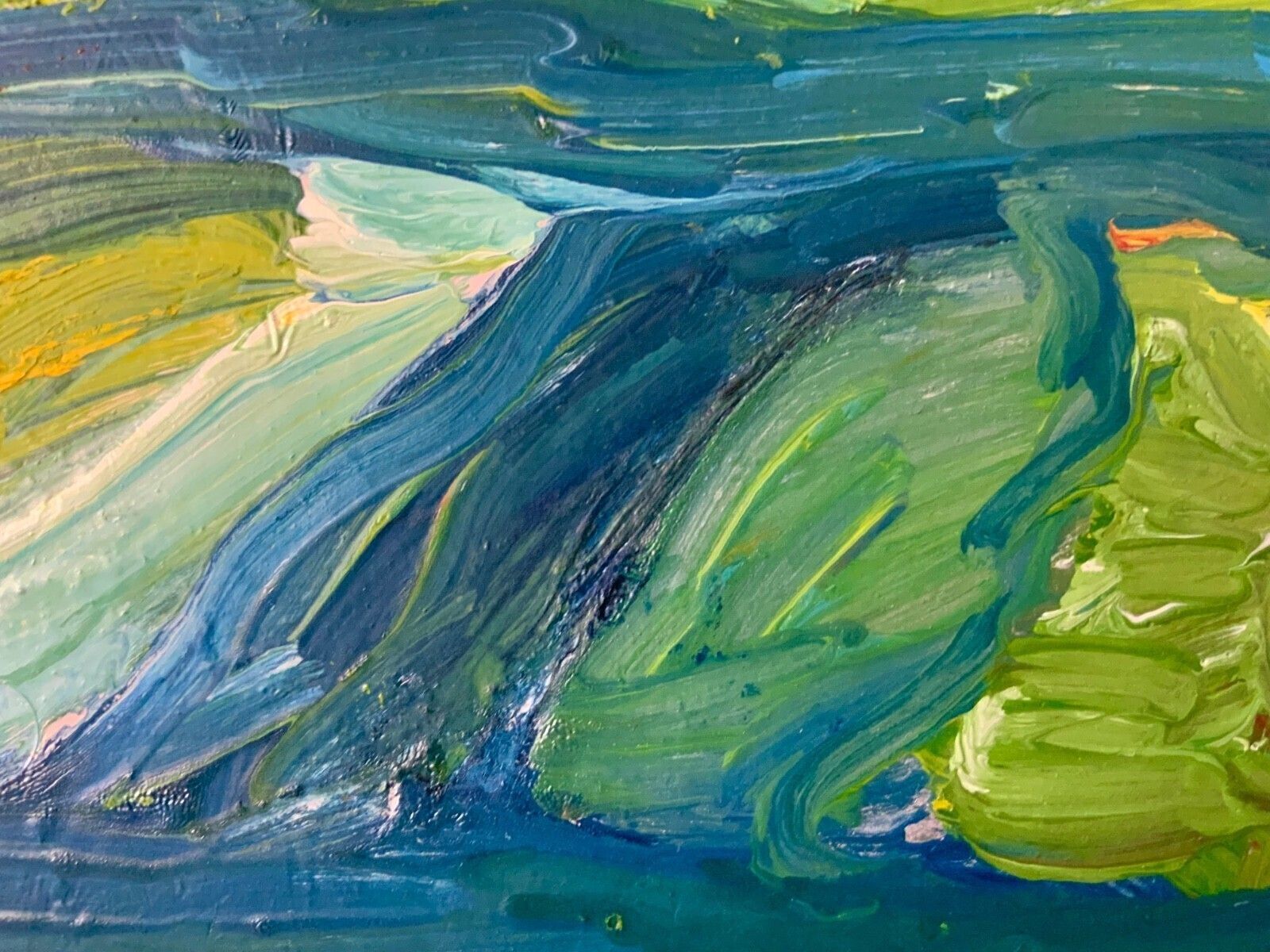 Vintage Painting Abstract Modernist Landscape By Thabe Carlson 1971 photo buy