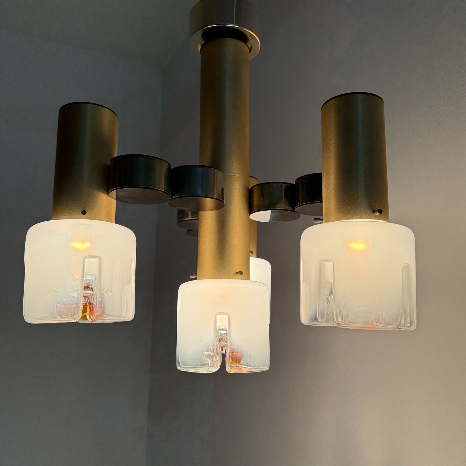 photo for sale Mid Century Design Italian Chandelier By Gaetano Sciolari , 1970s