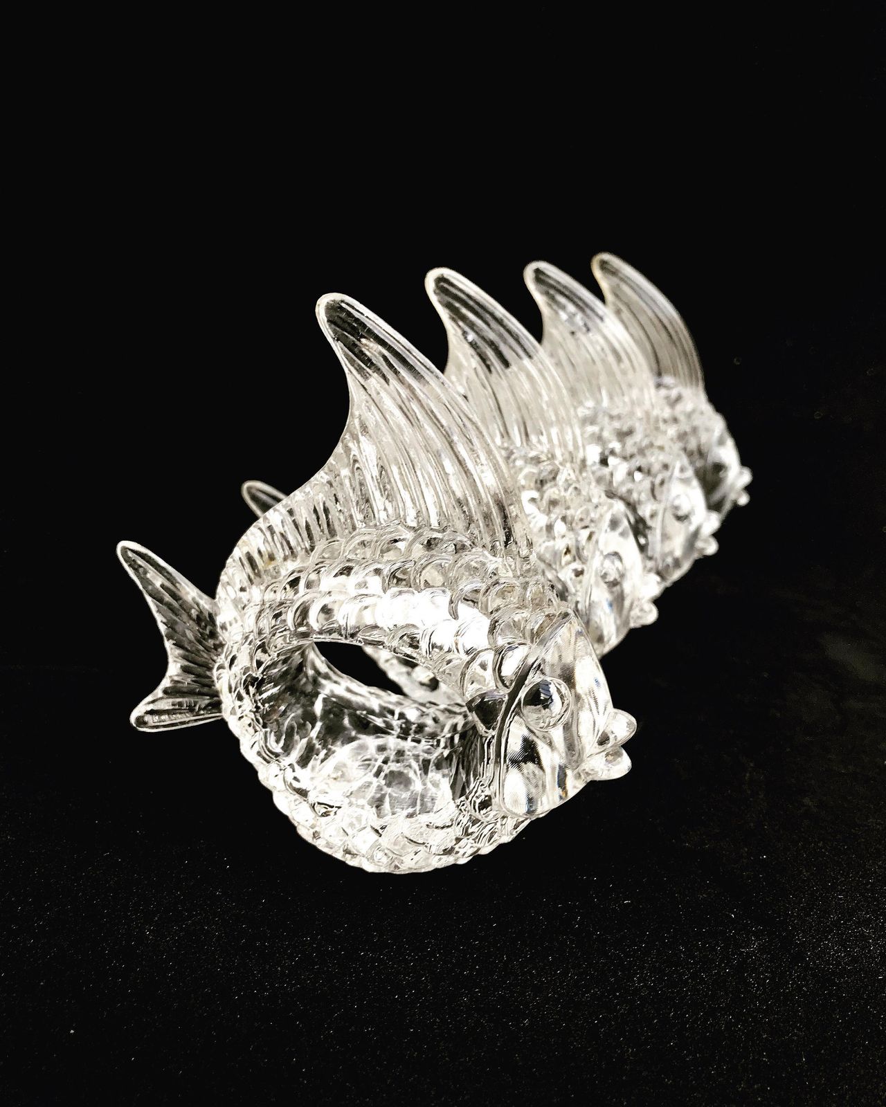 Lucite Angel Fish Napkin Rings: Tropical Beach Decor, Set Of 8