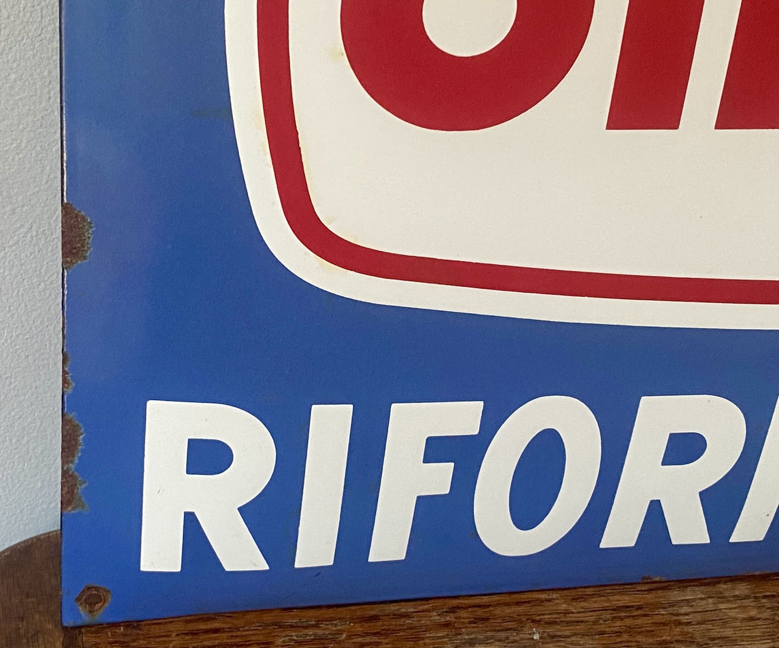 375.0 Large Oliofiat Fiat Oil Refueling Enamel Metal Advertising Sign Enamelled Garage Showroom Car Art 500 124 Spider Abarth Dino Lubrificante Rally Racing photo