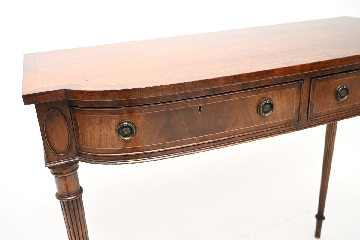 Antique Georgian Style Inlaid Mahogany Console Table photo vinterior