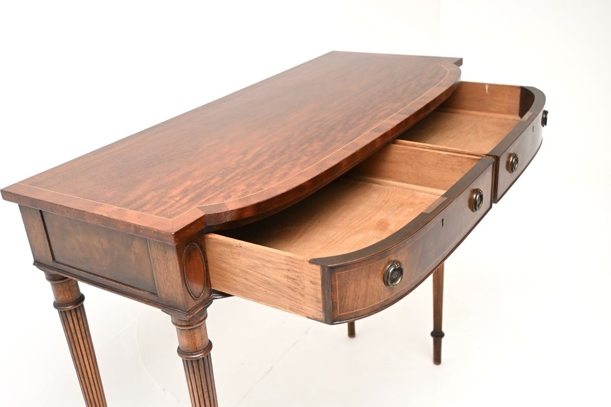 Antique Georgian Style Inlaid Mahogany Console Table photo vintage
