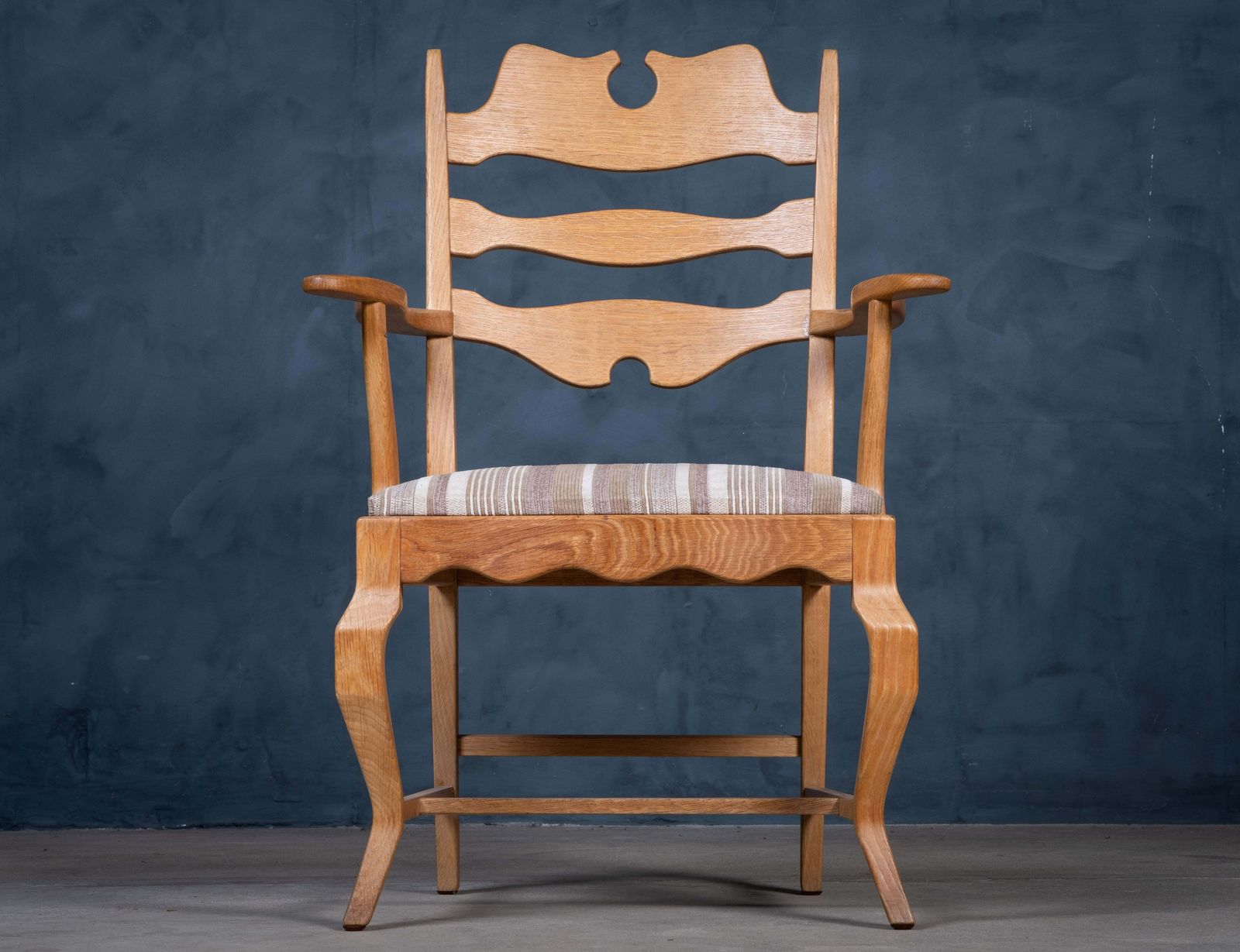 Mid Century Razorblade Fauteuil In Eiken, Ontworpen Door Henning Kjærnulf, Jaren 1960 photo vinterior
